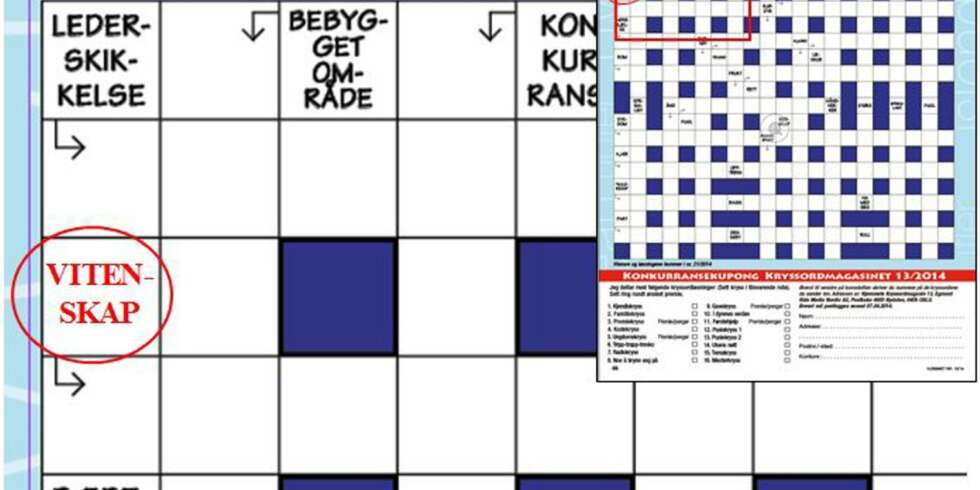 Rettelse i kryssord i Hjemmet nr. 13/2014. Rettelse i kryssord i Hjemmet nr. 13/2014.