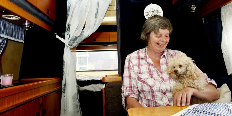 BOBILHUND: Puddelen Laika er oppkalt etter den første hunden i verdensrommet (1957). De fire pudlene er alltid med på bobiltur. FOTO: Kristin Svorte BOBILHUND: Puddelen Laika er oppkalt etter den første hunden i verdensrommet (1957). De fire pudlene er alltid med på bobiltur. FOTO: Kristin Svorte