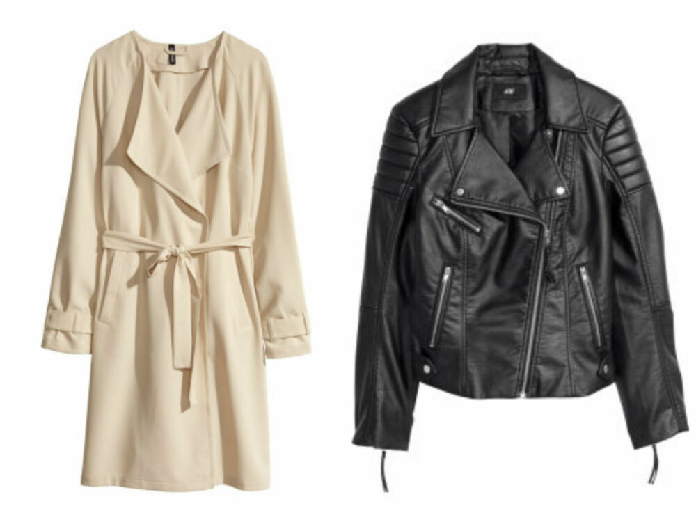 ULIKE JAKKER: Det er ikke bare ullkåpa som fungerer til denne trenden. Prøv for eksempel med en trenchcoat (H&M, kr 299) eller skinnjakke (H&M, kr 399). ULIKE JAKKER: Det er ikke bare ullkåpa som fungerer til denne trenden. Prøv for eksempel med en trenchcoat (H&M, kr 299) eller skinnjakke (H&M, kr 399).