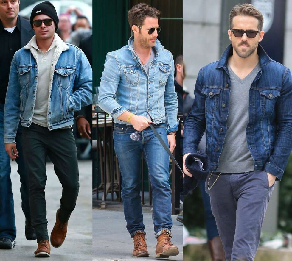 GUTTER I DENIM: Gutter kler olajakken like godt som jentene, og det er absolutt lov med denim på denim. GUTTER I DENIM: Gutter kler olajakken like godt som jentene, og det er absolutt lov med denim på denim.