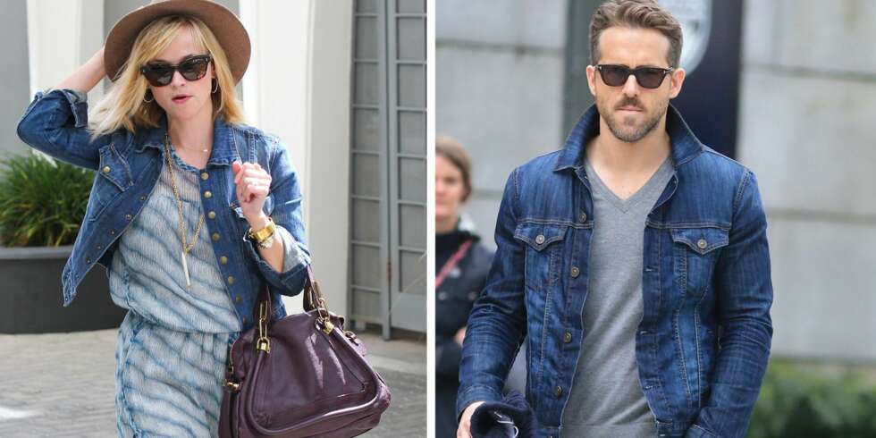 DENIMJAKKA: Olajakken er desidert blant vårens hotteste plagg - enten du er gutt eller jente. Her: Reese Witherspoon styler det evigaktuelle plagget med en sommerkjole i blomsterprint. Ryan Reynolds går for en noe røffere look. DENIMJAKKA: Olajakken er desidert blant vårens hotteste plagg - enten du er gutt eller jente. Her: Reese Witherspoon styler det evigaktuelle plagget med en sommerkjole i blomsterprint. Ryan Reynolds går for en noe røffere look.