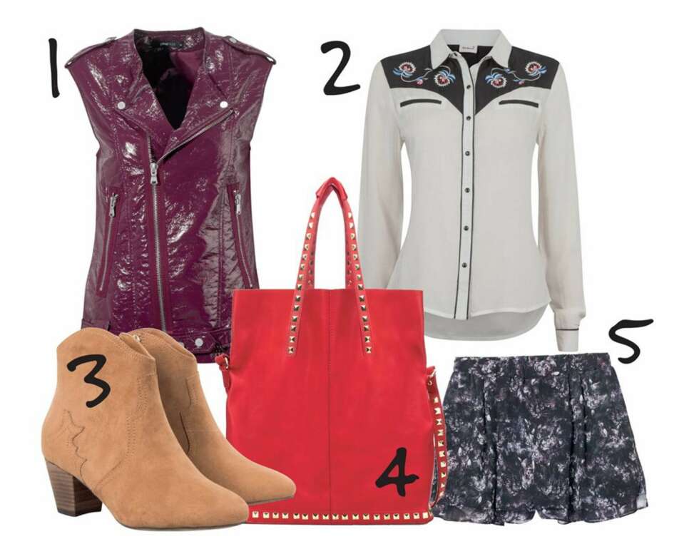 ENDA MER Å HA I SKAPET: 1. Vest fra Gina Tricot, kr 399,- 2. Skjorte fra Cubus, kr 299,- 3. Støvletter fra Bik Bok, kr 399,- 4. Veske fra Zara, kr 899,- 5. Shorts fra H&M, kr 349,- ENDA MER Å HA I SKAPET: 1. Vest fra Gina Tricot, kr 399,- 2. Skjorte fra Cubus, kr 299,- 3. Støvletter fra Bik Bok, kr 399,- 4. Veske fra Zara, kr 899,- 5. Shorts fra H&M, kr 349,-