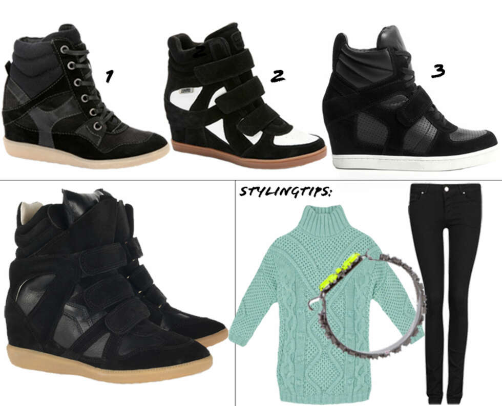 1: Økonomisko, kr 699. 2: Eurosko, kr 699. 3: Ash, kr 1735. Stylingtips: Genser fra Zara, kr 559, Armbånd fra Zara, kr 179 og bukse fra Never Denim/ Bik Bok, kr 499. 1: Økonomisko, kr 699. 2: Eurosko, kr 699. 3: Ash, kr 1735. Stylingtips: Genser fra Zara, kr 559, Armbånd fra Zara, kr 179 og bukse fra Never Denim/ Bik Bok, kr 499.