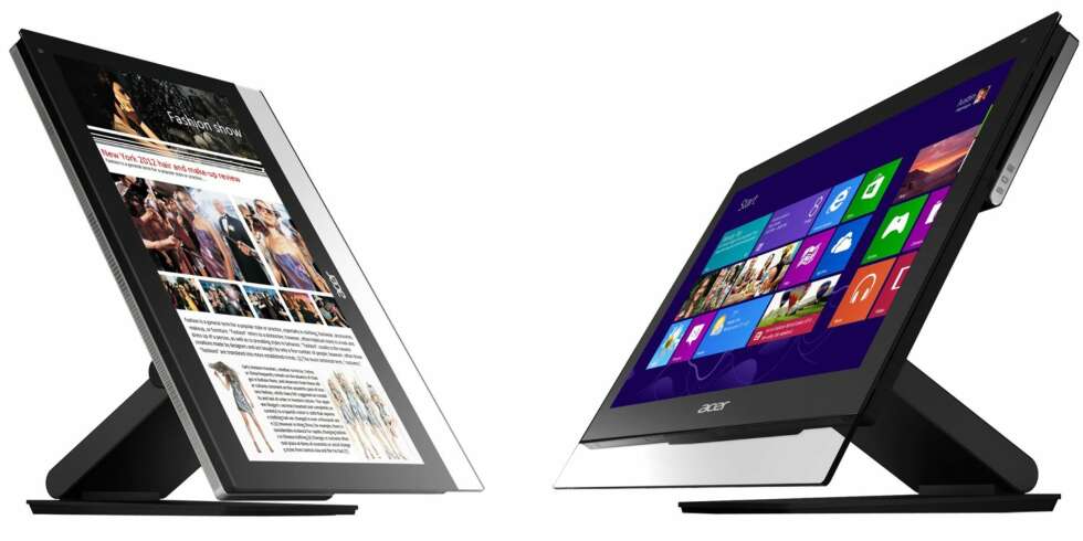 Acer Aspire 7600U: Alt-i-ett PC fra Acer som kommer i to størrelser, 23 og 27 tommer. PC-en har berøringsskjerm og kan utstyres med Blu-ray spiller. Acer Aspire 7600U: Alt-i-ett PC fra Acer som kommer i to størrelser, 23 og 27 tommer. PC-en har berøringsskjerm og kan utstyres med Blu-ray spiller.