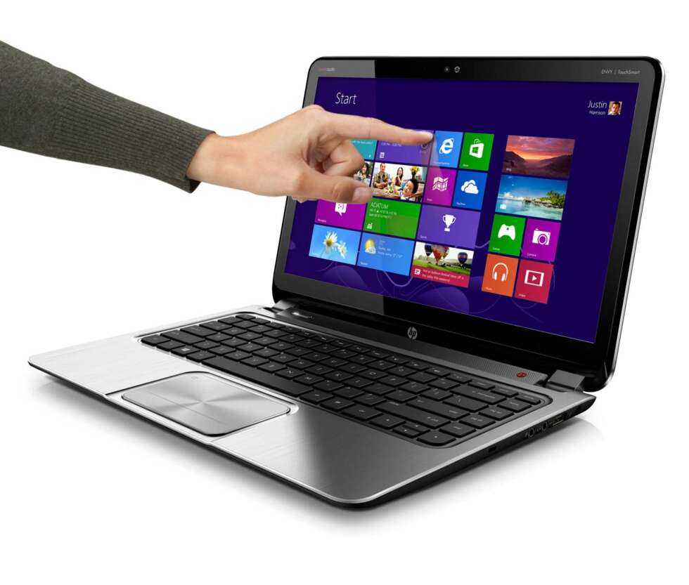 TOUCH: På HP Envy TouchSmart Ultrabook 4 kan du bruke skjermen som mus i tillegg til den tradisjonelle pekeplaten. TOUCH: På HP Envy TouchSmart Ultrabook 4 kan du bruke skjermen som mus i tillegg til den tradisjonelle pekeplaten.