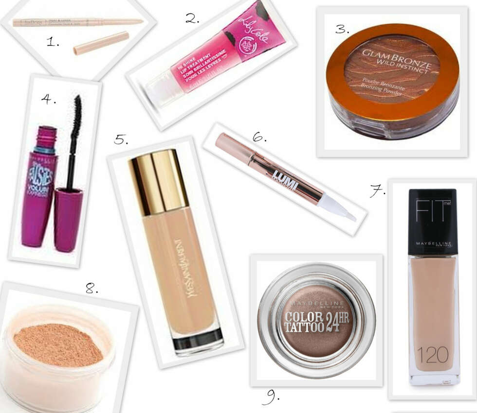 ØVRIG SMINKE BRUKT I VIDEOEN: 1. Treat & Cover Concealer stick fra IsaDora (kr 105), 2. Lily Cole Hi Shine Lip Treatment i fargen Go Play fra The Body Shop (kr 159), 3. Glam Bronze Wild Instinct i fargen 301 fra L'Oréal Paris (kr 99), 4. The Falsies Feather-Look Volum Express Mascara fra Maybelline (kr 135 ), 5. Le Teint Touche Éclat fra YSL (kr 410), 6. Lumi highlighter-penn fra L'Oréal Paris (kr 135), 7. Fit Me foundation fra Maybelline (kr 139), 8. Wonder Powder i fargen Sahara fra Make Up Store (kr 395), 9. Color Tattoo 24 Hours Gel-Cream Eyeshadow i fargen On and On Bronze fra Maybelline Eyestudio (kr 99). ØVRIG SMINKE BRUKT I VIDEOEN: 1. Treat & Cover Concealer stick fra IsaDora (kr 105), 2. Lily Cole Hi Shine Lip Treatment i fargen Go Play fra The Body Shop (kr 159), 3. Glam Bronze Wild Instinct i fargen 301 fra L'Oréal Paris (kr 99), 4. The Falsies Feather-Look Volum Express Mascara fra Maybelline (kr 135 ), 5. Le Teint Touche Éclat fra YSL (kr 410), 6. Lumi highlighter-penn fra L'Oréal Paris (kr 135), 7. Fit Me foundation fra Maybelline (kr 139), 8. Wonder Powder i fargen Sahara fra Make Up Store (kr 395), 9. Color Tattoo 24 Hours Gel-Cream Eyeshadow i fargen On and On Bronze fra Maybelline Eyestudio (kr 99).
