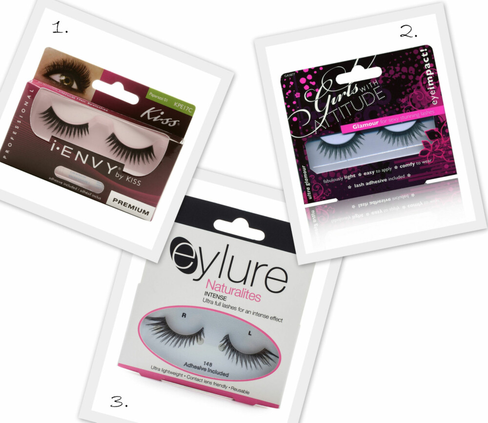 FALSKE VIPPER: Paparazzi vipper nr 01 fra Kiss (kr 65), Glamour False Lashes i Ultra Glamour fra Girls With Attitude/Nelly.no (kr 59), Intense Lashes nr 148 fra Eylure (kr 75). FALSKE VIPPER: Paparazzi vipper nr 01 fra Kiss (kr 65), Glamour False Lashes i Ultra Glamour fra Girls With Attitude/Nelly.no (kr 59), Intense Lashes nr 148 fra Eylure (kr 75).
