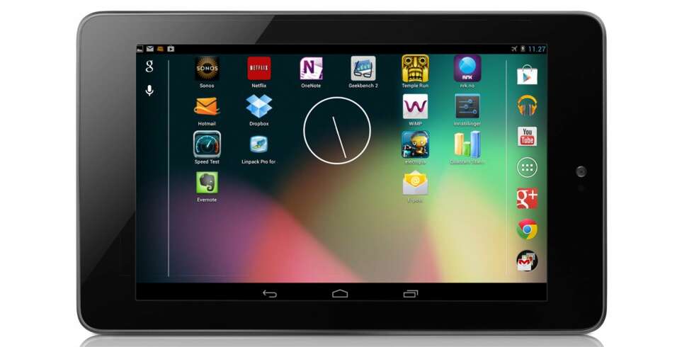 GOD: Google Nexus 7 kommer med Android 4.2, som blant annet gjør det lettere å dele nettbrettet med flere fordi den nye Android-versjonen har fått støtte for brukerkontoer. GOD: Google Nexus 7 kommer med Android 4.2, som blant annet gjør det lettere å dele nettbrettet med flere fordi den nye Android-versjonen har fått støtte for brukerkontoer.