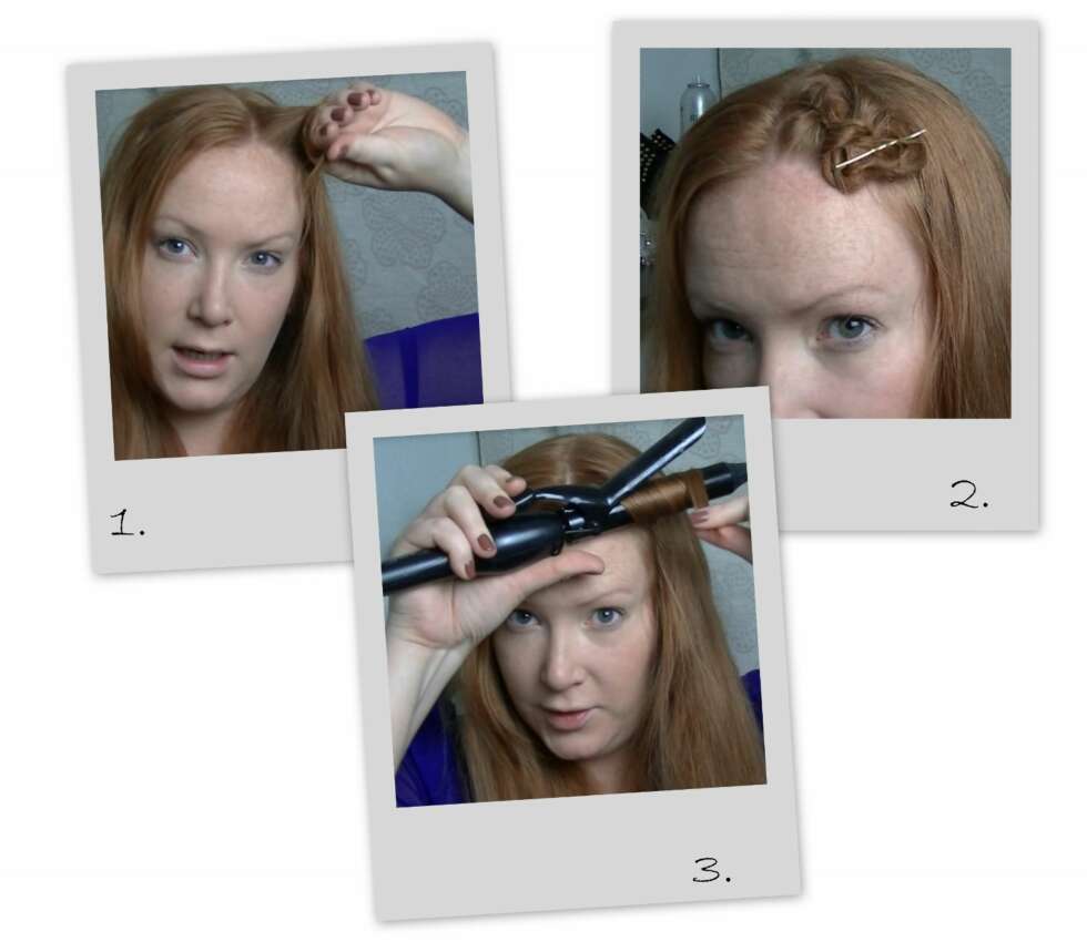 ANDRE KRØLLETEKNIKKER: 1. Rull opp en hårlengde på to fingre og legg det mot hodebunnen, 2. Fest med to spenner på kryss og spray godt. La sitte i minst en time for nydelig krøller, 3. Bruk en stor krølltang i samme retninger som varmrullene for hollywood-bølger. Hold på tuppene isteden for å tvinge de inn under krølltanga. ANDRE KRØLLETEKNIKKER: 1. Rull opp en hårlengde på to fingre og legg det mot hodebunnen, 2. Fest med to spenner på kryss og spray godt. La sitte i minst en time for nydelig krøller, 3. Bruk en stor krølltang i samme retninger som varmrullene for hollywood-bølger. Hold på tuppene isteden for å tvinge de inn under krølltanga.