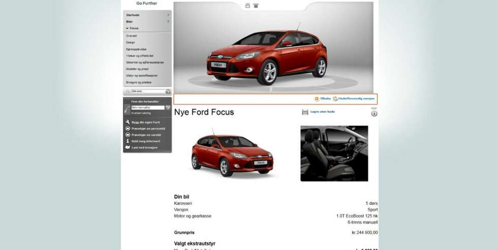 3D-MODELL: Ford har valgt en løsning med en 3D-modell. Vi er litt skeptiske til om fragegjengivelsen blir riktig. Vi savner også en oversikt over standardutstyret på de forskjellige modellene. 3D-MODELL: Ford har valgt en løsning med en 3D-modell. Vi er litt skeptiske til om fragegjengivelsen blir riktig. Vi savner også en oversikt over standardutstyret på de forskjellige modellene.