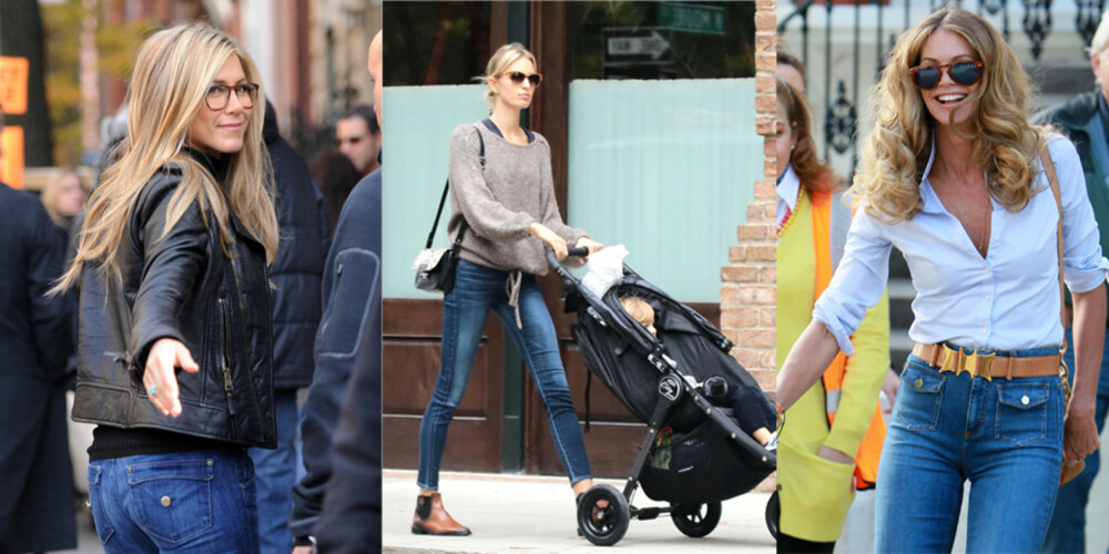 NØKKELPLAGG: Selv kjendiser som Jennifer Aniston, Karolina Kurkova og Elle McPherson kan ikke klare seg uten favorittplagget i garderoben. NØKKELPLAGG: Selv kjendiser som Jennifer Aniston, Karolina Kurkova og Elle McPherson kan ikke klare seg uten favorittplagget i garderoben.
