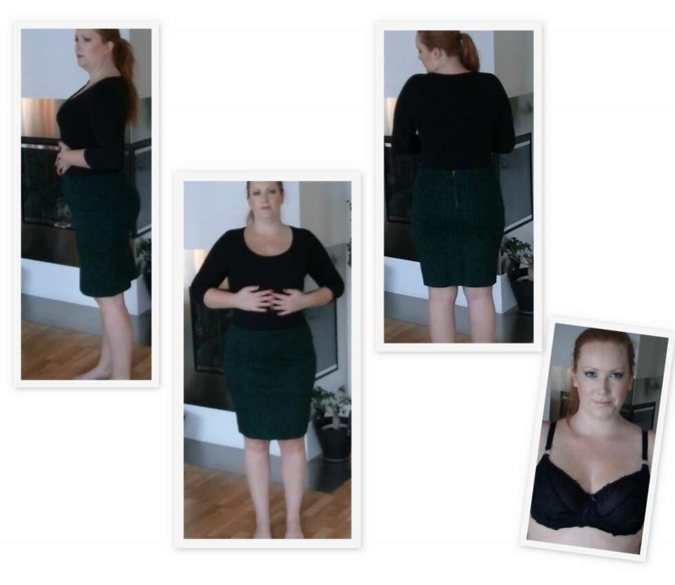 MED SHAPING: Her har jeg brukt en All In One Body Shaper fra Trinny & Susannah fra Buyhelse.no og riktig BH fra Change som gjør at overkroppen blir lengre, ryggen og hoftene blir jevne og magen strammes inn. MED SHAPING: Her har jeg brukt en All In One Body Shaper fra Trinny & Susannah fra Buyhelse.no og riktig BH fra Change som gjør at overkroppen blir lengre, ryggen og hoftene blir jevne og magen strammes inn.