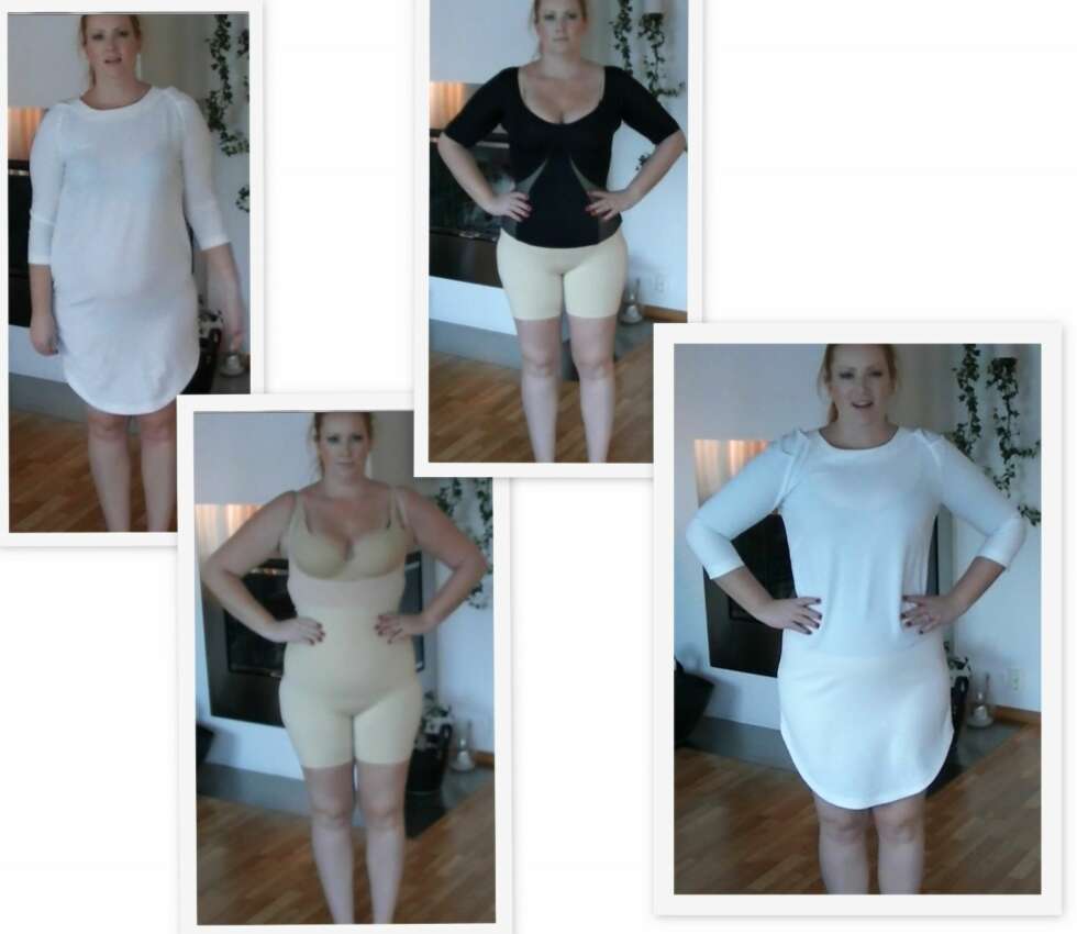 OVERBEVIST: Jeg dro fram en nydelig kjole fra Lindex, som i utganspunktet ikke passer min fasong. Med et godt samarbeid av Body Shaper med truseform, nude T-shirt BH og hold-in shorts fra Change og Magic Top fra Trinny & Susannah så ble plutselig kroppen forvandlet til en fasong som passer til kjolen! Man skulle kanskje tro at så mange shapingplagg sammen ville vært ubehagelig, men det var faktisk overraskende digg å ha på seg - topp stemning! OVERBEVIST: Jeg dro fram en nydelig kjole fra Lindex, som i utganspunktet ikke passer min fasong. Med et godt samarbeid av Body Shaper med truseform, nude T-shirt BH og hold-in shorts fra Change og Magic Top fra Trinny & Susannah så ble plutselig kroppen forvandlet til en fasong som passer til kjolen! Man skulle kanskje tro at så mange shapingplagg sammen ville vært ubehagelig, men det var faktisk overraskende digg å ha på seg - topp stemning!