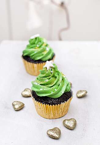 Vaniljejuletre-cupcakes Vaniljejuletre-cupcakes