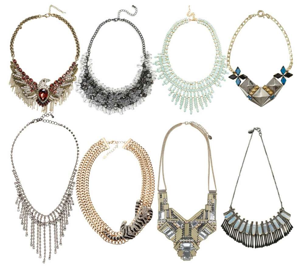ØVERST FRA VENSTRE: Zara, kr 299. MQ, kr 199, Bik Bok, kr 349. Asos.com, kr 325. Pieces, kr 180. Accessorize, kr 209. Accessorize, kr 209, Mango, kr 449. ØVERST FRA VENSTRE: Zara, kr 299. MQ, kr 199, Bik Bok, kr 349. Asos.com, kr 325. Pieces, kr 180. Accessorize, kr 209. Accessorize, kr 209, Mango, kr 449.