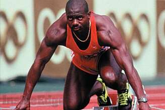 Ben Johnson satte verdensrekord på 100 meter i OL i 1988. Tiden ble 9.79. Men han ble tatt rett etterpå. Ben Johnson satte verdensrekord på 100 meter i OL i 1988. Tiden ble 9.79. Men han ble tatt rett etterpå.