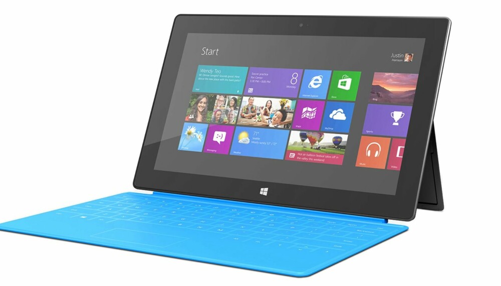 iPAD-KONKURRENT: Microsoft Surface Windows RT kommer til Norge 14. februar. Her vist med det elegante Touch-coveret. iPAD-KONKURRENT: Microsoft Surface Windows RT kommer til Norge 14. februar. Her vist med det elegante Touch-coveret.