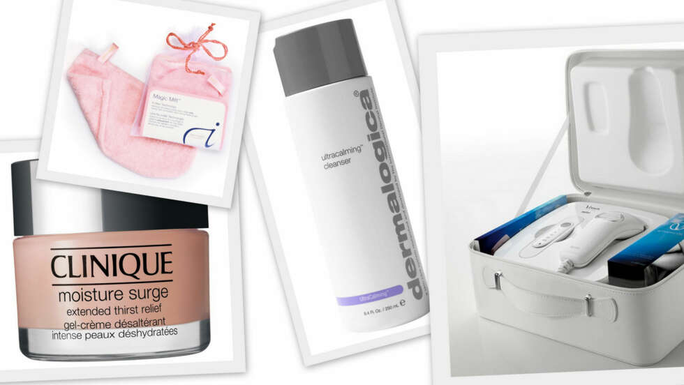 FINE FAVORITTER: Fuktighetsmaske fra Clinique, vaskeklut med magiske evner fra Jane Iredale, rensegele fra Dermalogica og hjemmelaser fra Braun. FINE FAVORITTER: Fuktighetsmaske fra Clinique, vaskeklut med magiske evner fra Jane Iredale, rensegele fra Dermalogica og hjemmelaser fra Braun.