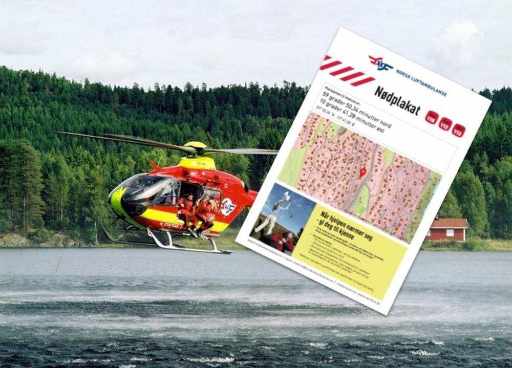 NØDPLAKAT: En nødplakat med nødvendig GPS-informasjon kan være nyttig når man trenger øyeblikkelig hjelp. NØDPLAKAT: En nødplakat med nødvendig GPS-informasjon kan være nyttig når man trenger øyeblikkelig hjelp.
