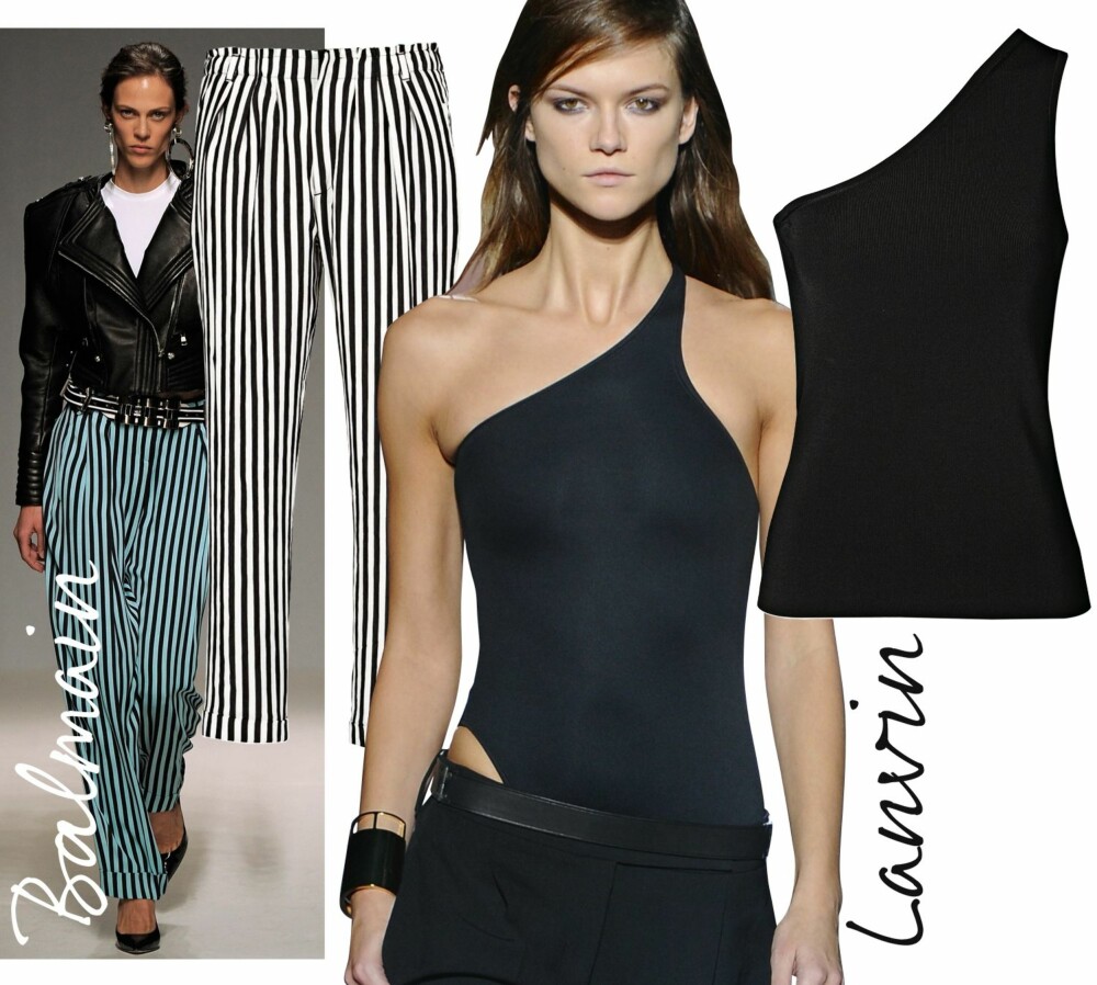 MÅ-HA: Stripete bukser fra Zara, kr 559. Asymmetrisk topp fra Mango, kr 189. MÅ-HA: Stripete bukser fra Zara, kr 559. Asymmetrisk topp fra Mango, kr 189.