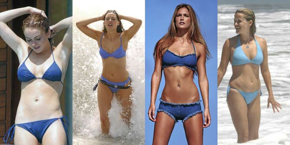 BIKINIBABES I BLÅTT: Lindsay Lohan, Catherine McQueen, Bar Rafaeli og Reese Witherspoon. BIKINIBABES I BLÅTT: Lindsay Lohan, Catherine McQueen, Bar Rafaeli og Reese Witherspoon.