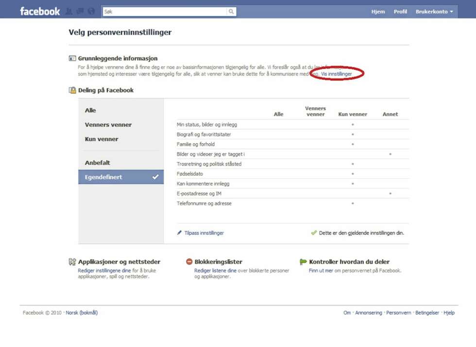 SKJULT: Innstillinger for grunnleggende informasjon finner du som en link øverst på siden for personverninnstillinger. SKJULT: Innstillinger for grunnleggende informasjon finner du som en link øverst på siden for personverninnstillinger.