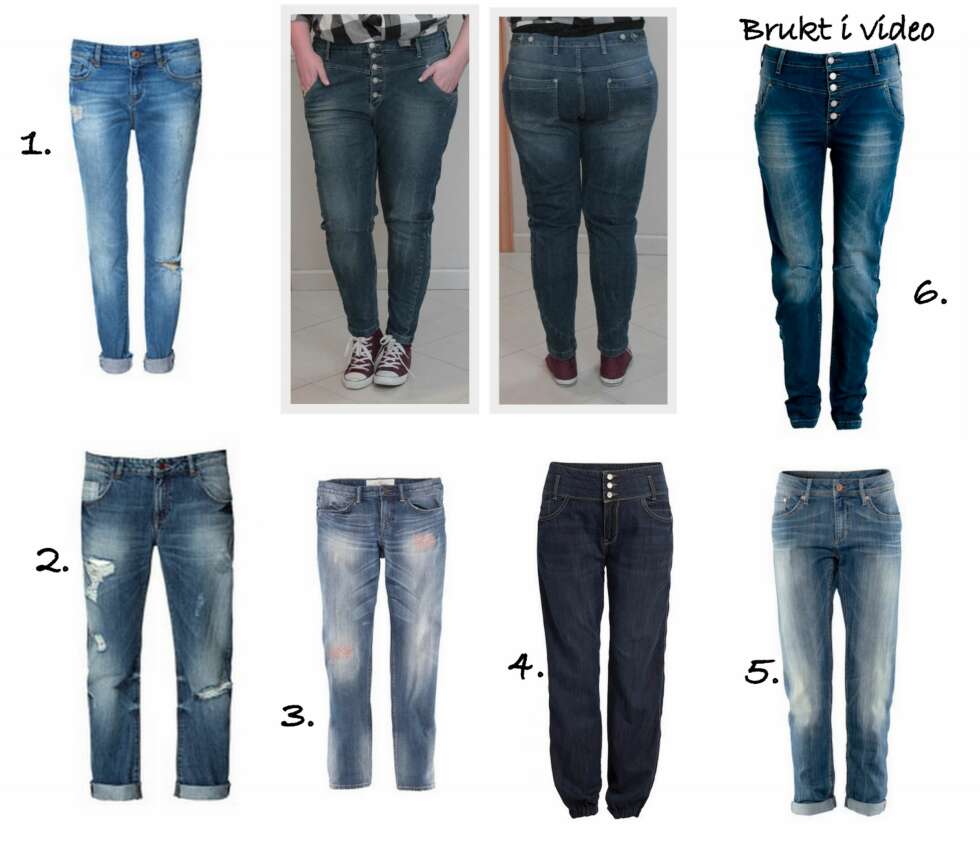 BOYFRIEND JEANSEN: 1. Boyfriend Jeans fra Zara str. 34-44 (kr 399), 2. Slim Boyfriend Jeans fra Zara str. 34-44 (kr 399), 3. Boyfriend Jeans med destress fra H&M str. 24-36 i livet (kr 399), 4.Realxed Jean fra Lindex Generous (kr 399), 5. Boyfriend Jeans fra H&M str. 24-36 i livet (kr 399) 6. Boyrfriend Jeans Kajsa fra Ellos str. 42-60 (kr 399). BOYFRIEND JEANSEN: 1. Boyfriend Jeans fra Zara str. 34-44 (kr 399), 2. Slim Boyfriend Jeans fra Zara str. 34-44 (kr 399), 3. Boyfriend Jeans med destress fra H&M str. 24-36 i livet (kr 399), 4.Realxed Jean fra Lindex Generous (kr 399), 5. Boyfriend Jeans fra H&M str. 24-36 i livet (kr 399) 6. Boyrfriend Jeans Kajsa fra Ellos str. 42-60 (kr 399).
