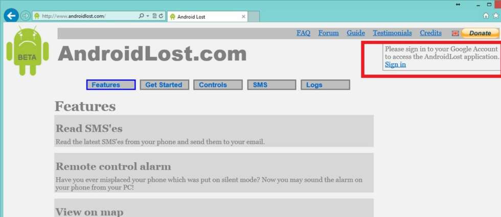 3. For å fjernstyre enheten din, logger du deg inn med Google-kontoen din på www.androidlost.com. 3. For å fjernstyre enheten din, logger du deg inn med Google-kontoen din på www.androidlost.com.