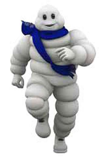 Michelinmannen er maskoten til den franske dekkprodusenten. Michelinmannen er maskoten til den franske dekkprodusenten.