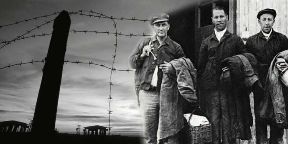 Aftenpostens fotograf tok i juni 1946 dette bildet i Linderud-leiren i Oslo av de tre fiskerne fra «Skreien» som overlevde fangenskap i Sibir. Fra v. Magnus Torgersen, Jens Karlsen og Jens Andreassen. Aftenpostens fotograf tok i juni 1946 dette bildet i Linderud-leiren i Oslo av de tre fiskerne fra «Skreien» som overlevde fangenskap i Sibir. Fra v. Magnus Torgersen, Jens Karlsen og Jens Andreassen.