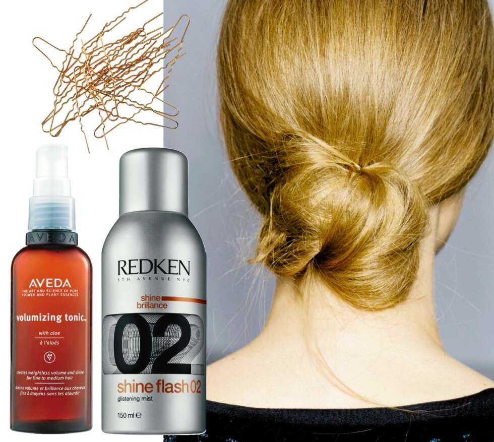 TRENDY HÅRKNUTER: Hårspenner fra H&M, kr 29. Volumolje fra Aveda, kr 319. Glansspray fra Redken, kr 299. TRENDY HÅRKNUTER: Hårspenner fra H&M, kr 29. Volumolje fra Aveda, kr 319. Glansspray fra Redken, kr 299.