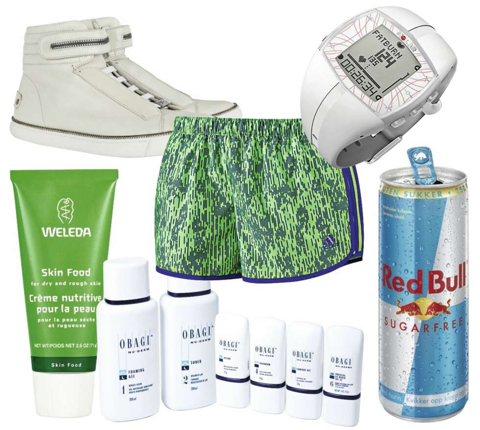 FAVORITTER: Sporty sko, klassikeren Skin Food og Red Bull Sugarfree er noen av Ulrikke Lunds favoritter.
Sko fra Karl / Netaporter.com, kr 1679. Pulsklokke fra Polar, kr 1399. Shorts fra Adidas, kr 300. Weleda Skin Food, kr 115. Obagi Nuderm hjemmeprogram, cirka kr 3000. Red Bull Sugarfree, kr 19. FAVORITTER: Sporty sko, klassikeren Skin Food og Red Bull Sugarfree er noen av Ulrikke Lunds favoritter.
Sko fra Karl / Netaporter.com, kr 1679. Pulsklokke fra Polar, kr 1399. Shorts fra Adidas, kr 300. Weleda Skin Food, kr 115. Obagi Nuderm hjemmeprogram, cirka kr 3000. Red Bull Sugarfree, kr 19.