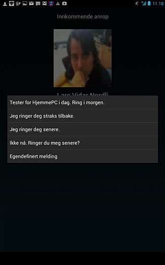 HURTIGSVAR: Svar med en melding (SMS) kan være en effektiv måte å avvise et anrop på. HURTIGSVAR: Svar med en melding (SMS) kan være en effektiv måte å avvise et anrop på.