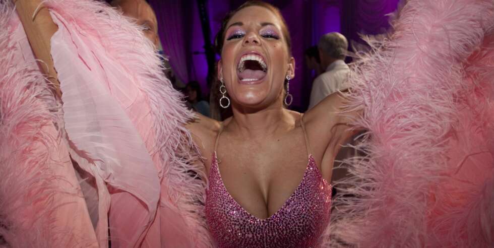PARTYGIRL: Triana Iglesias var i festhumør også under "Skal vi danse". (Foto: Morten Bendiksen) PARTYGIRL: Triana Iglesias var i festhumør også under "Skal vi danse". (Foto: Morten Bendiksen)