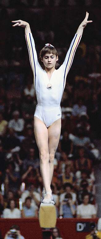 Nadia Comaneci, avbildet under OL 1976, var Romanias største idrettshelt. Rykter skal ha det til at Nicu Ceausescu holdt henne som sexslave. Nadia Comaneci, avbildet under OL 1976, var Romanias største idrettshelt. Rykter skal ha det til at Nicu Ceausescu holdt henne som sexslave.