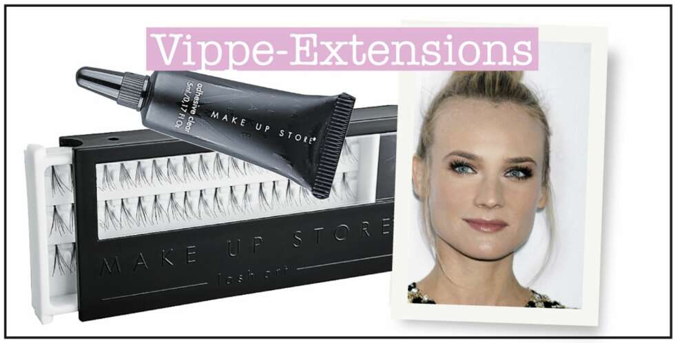 VIPPE-EXTENSIONS: Skuespiller Diane Krüger er bare én av få Hollywood-kjendiser som har kastet seg på vippetrenden. Vippelim fra Make Up Store, kr 85. Punktvipper fra Make Up Store, kr 95. VIPPE-EXTENSIONS: Skuespiller Diane Krüger er bare én av få Hollywood-kjendiser som har kastet seg på vippetrenden. Vippelim fra Make Up Store, kr 85. Punktvipper fra Make Up Store, kr 95.