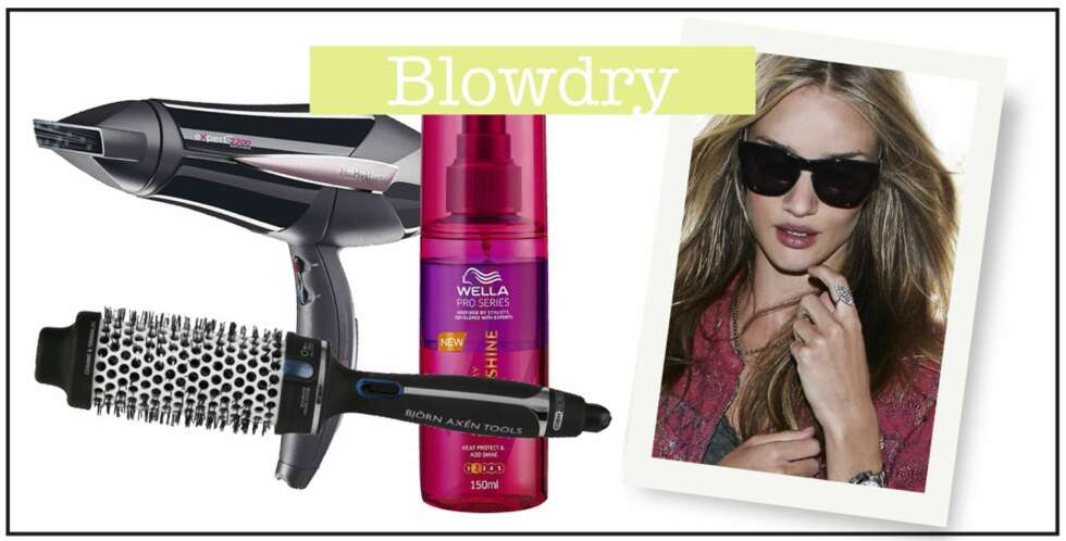BLOWDRY: Modell Rosie Huntington-Whiteley ser man ofte med nyføna hår, enten hun er i joggebuksa eller finstasen. Hårføner fra Babyliss, kr 449,- Rundbørste fra OBH Nordica, Bjørn Axen, kr 695. Heat & Shine beskyttelsesspray fra Wella, kr 69. BLOWDRY: Modell Rosie Huntington-Whiteley ser man ofte med nyføna hår, enten hun er i joggebuksa eller finstasen. Hårføner fra Babyliss, kr 449,- Rundbørste fra OBH Nordica, Bjørn Axen, kr 695. Heat & Shine beskyttelsesspray fra Wella, kr 69.