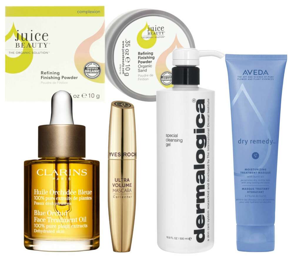 KAMILLE-REDAKSJONENS FAVORITTER: Redigerer Åshild elsker mineralpudderet fra Juice Beauty, kr 275. Mat- og interiøransvarlig Line har brukt oljen Huile Orchidée Bleu fra Clarings i årevis, kr 425. Redigerer Birgit har vært på utkikk etter den perfekte maskaraen i årevis, og funnet sin favoritt, nemlig Yves Rocher Ultra Volume Mascara, kr 129. Redigerer Agneta har brukt ansiktavasken fra Dermalogica i årevis, kr 390. Og Tonje, moteansvarlig, bruker Avedas fuktighetsgivende hårmaske en gang i uken, minst, kr 360. KAMILLE-REDAKSJONENS FAVORITTER: Redigerer Åshild elsker mineralpudderet fra Juice Beauty, kr 275. Mat- og interiøransvarlig Line har brukt oljen Huile Orchidée Bleu fra Clarings i årevis, kr 425. Redigerer Birgit har vært på utkikk etter den perfekte maskaraen i årevis, og funnet sin favoritt, nemlig Yves Rocher Ultra Volume Mascara, kr 129. Redigerer Agneta har brukt ansiktavasken fra Dermalogica i årevis, kr 390. Og Tonje, moteansvarlig, bruker Avedas fuktighetsgivende hårmaske en gang i uken, minst, kr 360.
