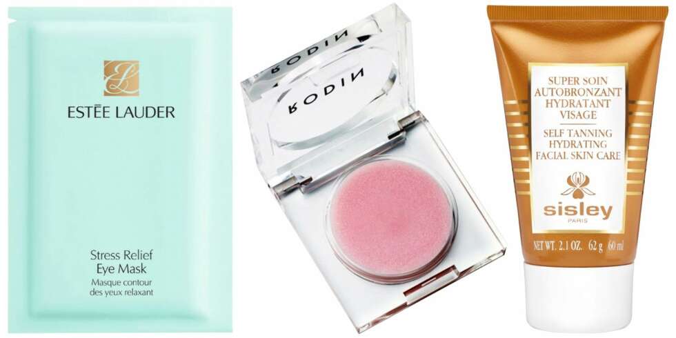 KLARE FAVORITTER: Disse produktene har vi kjøpt én gang, to ganger, tre ganger... Øyemasken fra Estée Lauder, leppebalsamen fra Rodin Olio Lusso som gjør leppene silkemyke og selvbruningskremen fra Sisley som gir den perfekte gylne fargen. KLARE FAVORITTER: Disse produktene har vi kjøpt én gang, to ganger, tre ganger... Øyemasken fra Estée Lauder, leppebalsamen fra Rodin Olio Lusso som gjør leppene silkemyke og selvbruningskremen fra Sisley som gir den perfekte gylne fargen.