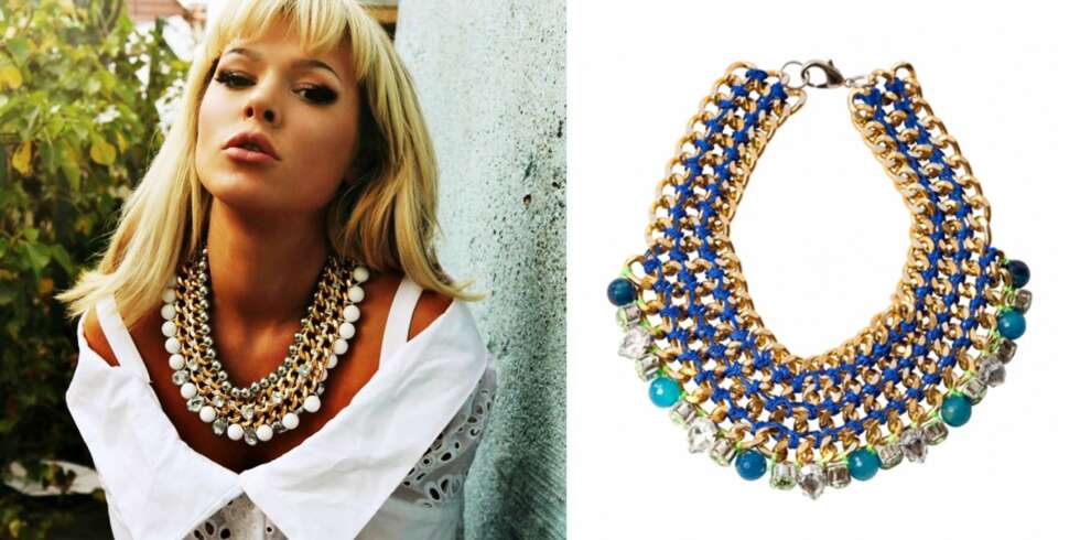 ET PRANGENDE STATEMENTSMYKKE: It-jenta Ulrikke Lund er blant bloggerne som har lagt sin elsk på statementsmykker. Smykket til venstre er fra Goldmine og koster kr 3593. ET PRANGENDE STATEMENTSMYKKE: It-jenta Ulrikke Lund er blant bloggerne som har lagt sin elsk på statementsmykker. Smykket til venstre er fra Goldmine og koster kr 3593.