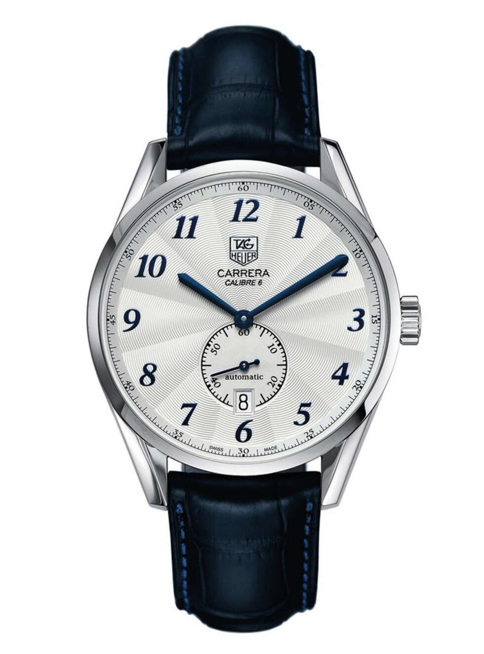 TAG HEUER: Denne elegante modellen fra Tag Heuer er kalt Heritage Carrera. TAG HEUER: Denne elegante modellen fra Tag Heuer er kalt Heritage Carrera.