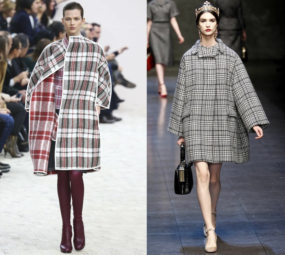 RUTER OG OVERSIZED: Ganni var langt fra de eneste som hadde invitert med seg ruter og overdimensjonerte jakkesilhuetter inn i sin høstkolleksjon. Også merker som Céline (til venstre) og Dolce&Gabbana (til høyre) lot sine modeller sprade nedover catwalken i de samme elementene. RUTER OG OVERSIZED: Ganni var langt fra de eneste som hadde invitert med seg ruter og overdimensjonerte jakkesilhuetter inn i sin høstkolleksjon. Også merker som Céline (til venstre) og Dolce&Gabbana (til høyre) lot sine modeller sprade nedover catwalken i de samme elementene.