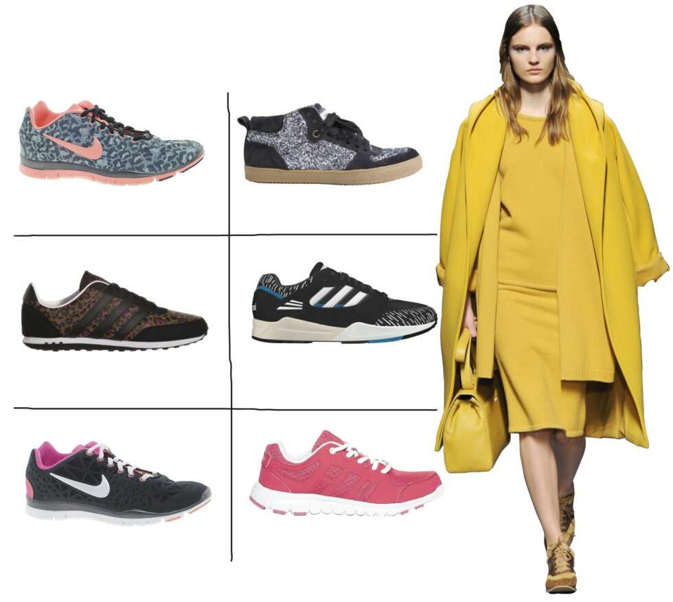FRA CATWALKEN: Gult og kult fra Max Mara.
SKO: Blå leopard med ferskenfargede detaljer fra Nike, kr 855,- | sort og beiget fra Ganni, kr 1799,- | leopard og sorte detaljer fra Din Sko, kr 499,- | sort, blått og hvitt fra Adidas, kr 1000,- | grått og rosa fra Nike, kr 855,- | rosa joggesko fra Din Sko, kr 349,-| FRA CATWALKEN: Gult og kult fra Max Mara.
SKO: Blå leopard med ferskenfargede detaljer fra Nike, kr 855,- | sort og beiget fra Ganni, kr 1799,- | leopard og sorte detaljer fra Din Sko, kr 499,- | sort, blått og hvitt fra Adidas, kr 1000,- | grått og rosa fra Nike, kr 855,- | rosa joggesko fra Din Sko, kr 349,-|