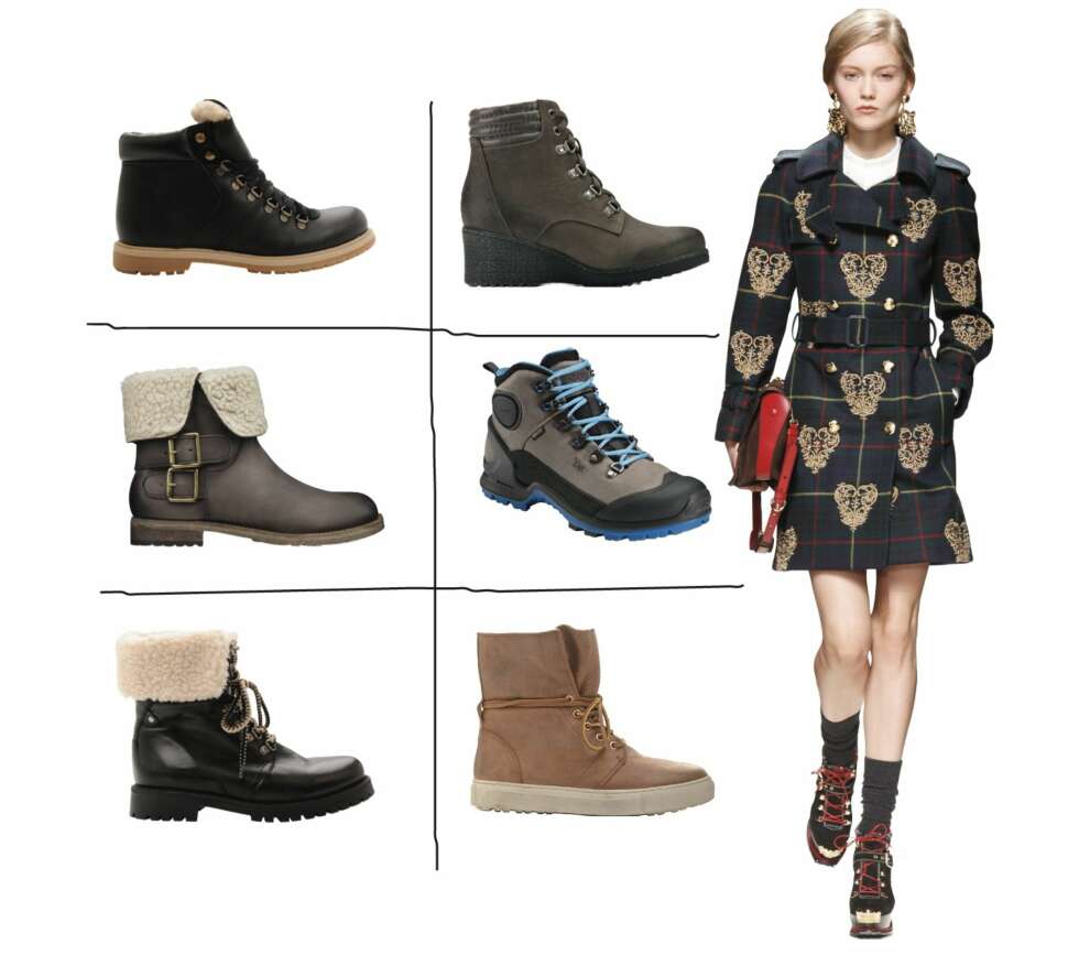 FRA CATWALKEN: Kort skjørt, kåpe og fjellsko fra Moschino.
SKO: Enkle, brune fra Bianco, kr 999,- | høye, brune fra Eurosko, kr 399,- | brune med spenne og fór fra Tamaris, kr 999,- | blå detaljer fra Ecco, kr 1800,- | mørkebruke med fór fra Bianco, kr 999,- | lysebrune fra Fretons, kr 1900,- FRA CATWALKEN: Kort skjørt, kåpe og fjellsko fra Moschino.
SKO: Enkle, brune fra Bianco, kr 999,- | høye, brune fra Eurosko, kr 399,- | brune med spenne og fór fra Tamaris, kr 999,- | blå detaljer fra Ecco, kr 1800,- | mørkebruke med fór fra Bianco, kr 999,- | lysebrune fra Fretons, kr 1900,-