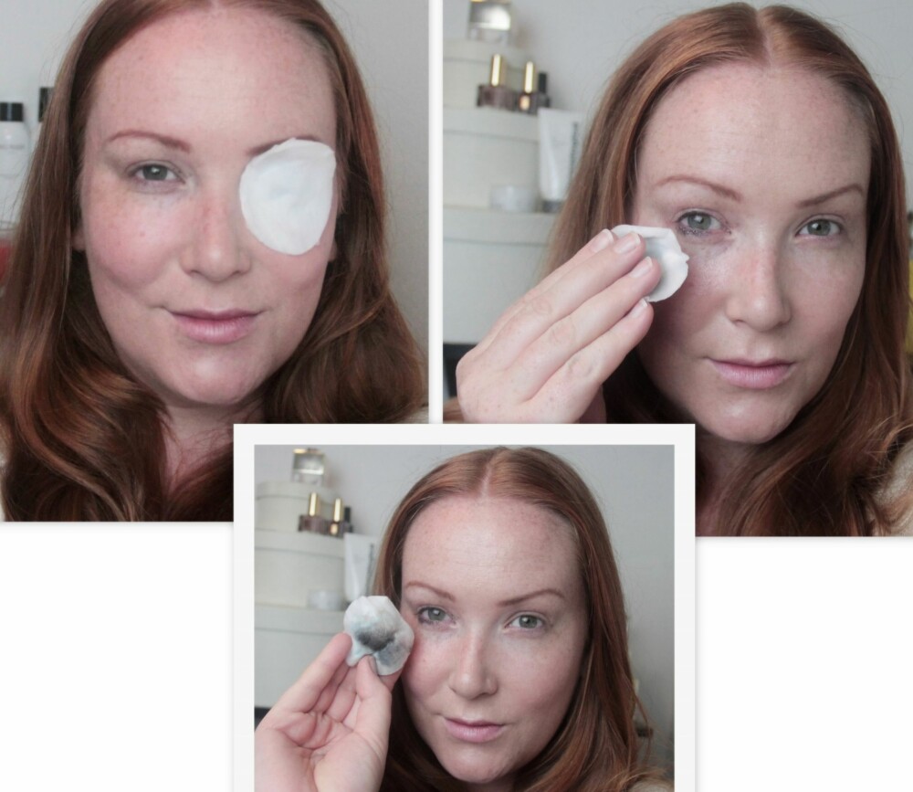 TRIKSET: For å fjerne all øyesminke på den mest skånsomme, men samtidig effektive måten dyppes en bomullspads i varmtvann før produktet kommer på og legg dermed denne over hele øyet i cirka 30 sekunder. Dra så bomullspadsen lett langs vippekanten, uten å dytte for hard mot huden. TRIKSET: For å fjerne all øyesminke på den mest skånsomme, men samtidig effektive måten dyppes en bomullspads i varmtvann før produktet kommer på og legg dermed denne over hele øyet i cirka 30 sekunder. Dra så bomullspadsen lett langs vippekanten, uten å dytte for hard mot huden.