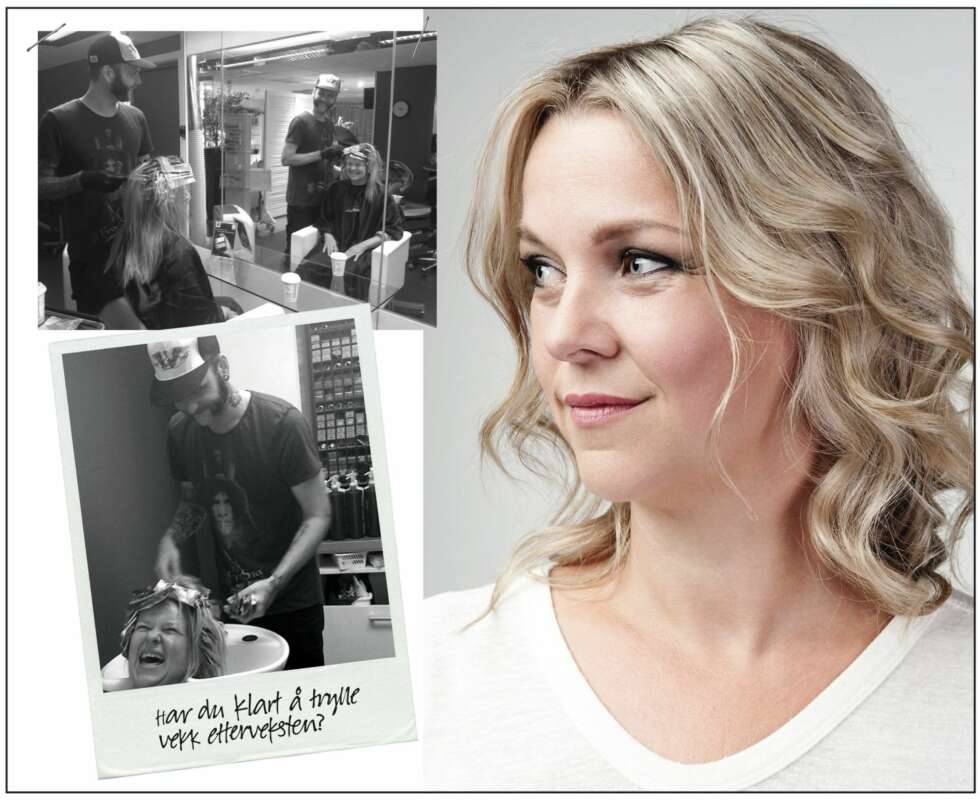 HÅRET: Hårstylist Adam Schjølberg ryddet opp i etterveksten til Hilde-Gunn. Han klippet også av slitte tupper og krøllet det lett for å gi henne en glamorøs look. Det endelige resultatet ser du til høyre. HÅRET: Hårstylist Adam Schjølberg ryddet opp i etterveksten til Hilde-Gunn. Han klippet også av slitte tupper og krøllet det lett for å gi henne en glamorøs look. Det endelige resultatet ser du til høyre.