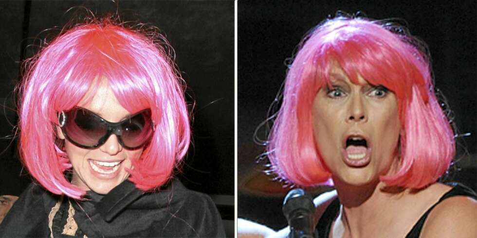 NYLOOOON!!!: Britne Spears og Jamie Lee Curtis har begge en forkjærlighet for den rosa bob-en. NYLOOOON!!!: Britne Spears og Jamie Lee Curtis har begge en forkjærlighet for den rosa bob-en.