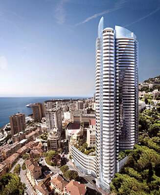 Det 170 meter høye tårnet i Monaco skal stå ferdig neste år. Det 170 meter høye tårnet i Monaco skal stå ferdig neste år.