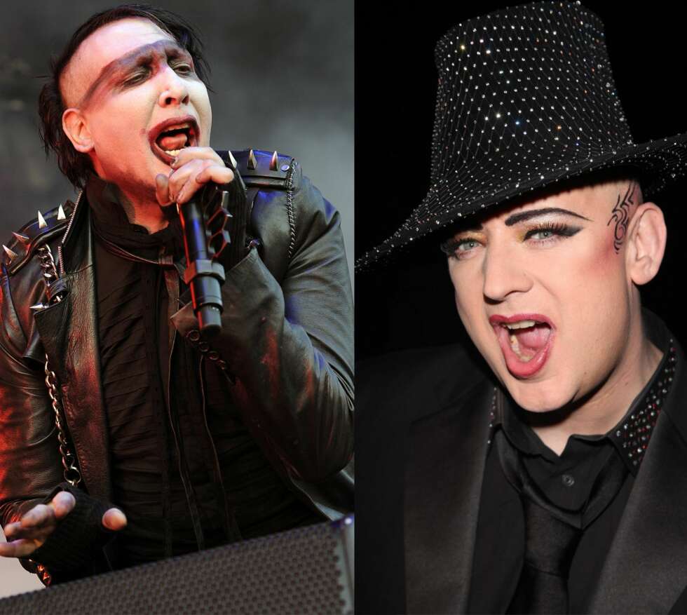 FORUT FOR SIN TID?: Marilyn Manson og Boy George har kanskje vært forut for sin tid? Nå ser det nemlig ut som stadig flere gutter kaster seg over sminkepungen. FORUT FOR SIN TID?: Marilyn Manson og Boy George har kanskje vært forut for sin tid? Nå ser det nemlig ut som stadig flere gutter kaster seg over sminkepungen.