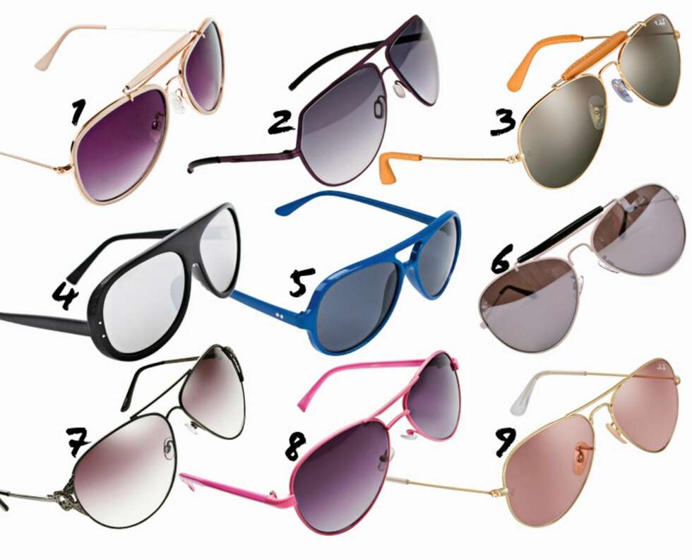 PILOTBRILLER: 1: Bik Bok, kr 99. 2: ørgreen, kr 2395. 3: Ray Ban, kr 1350. 4: Cheap Monday, kr 199. 5: Cubus, kr 49. 6: Friis & Company, kr 399. 7: Dyrberg & Kern, kr 689. 8: Glitter, kr 80. 9: Ray Ban, kr 1200. PILOTBRILLER: 1: Bik Bok, kr 99. 2: ørgreen, kr 2395. 3: Ray Ban, kr 1350. 4: Cheap Monday, kr 199. 5: Cubus, kr 49. 6: Friis & Company, kr 399. 7: Dyrberg & Kern, kr 689. 8: Glitter, kr 80. 9: Ray Ban, kr 1200.